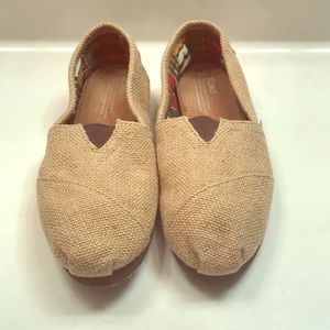 Toms size 9w burlap texture lightly padded insole